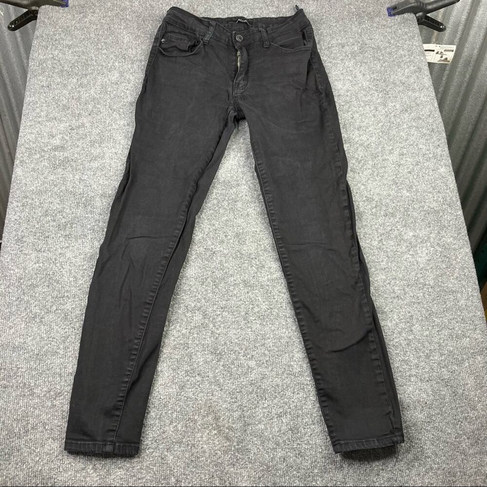 NWT KanCan Moto black denim womens‎ jeans size 27